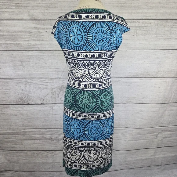 Tory Burch Silk Medallion Print Cap Sleeve Midi Dress - Picture 5 of 9